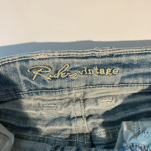 3/$20 Vintage Rickers Girls Denim Mini Skirt Distressed Frayed Hem Size 7R - Picture 6 of 11